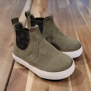 Olive Green Kids Slip-On Shoes